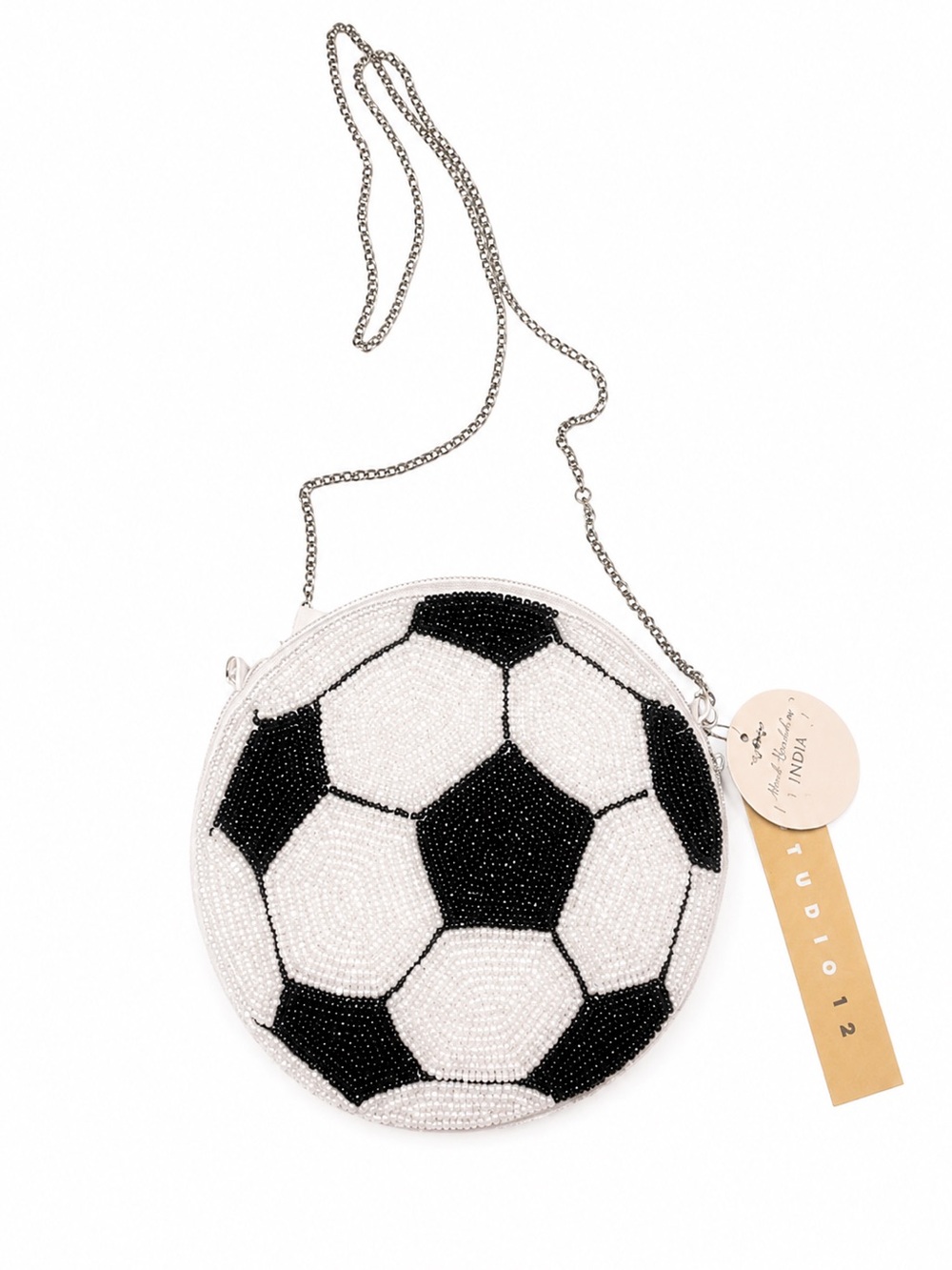 Studio 12 Beaded Soccer Ball Crossbody Bag NEW